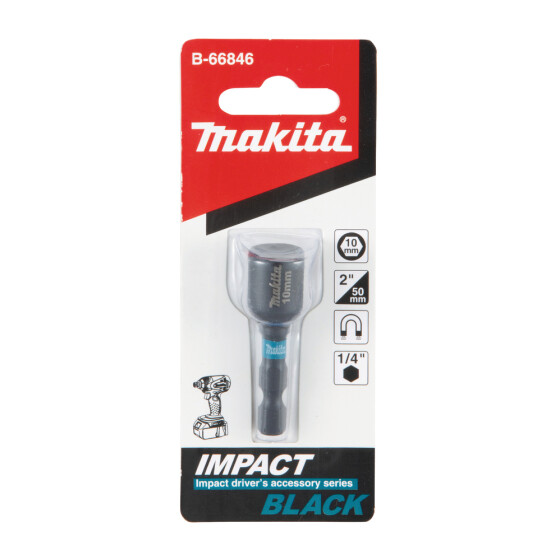 Makita Steckschlüssel 10mm Impact Black 1/4" SW10 magnetisch 1 Stück Impact Black B-66846