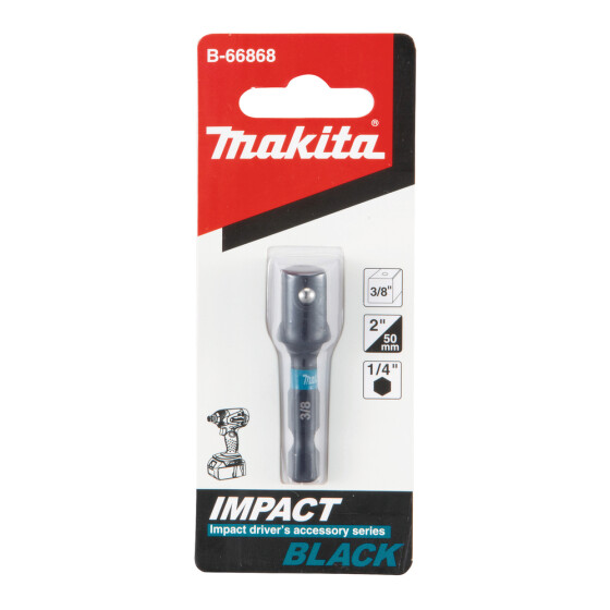 Makita Adapter von 1/4" 6KT auf 3/8" 4KT 3/8"-Vierkant 50 mm 1 Stück B-66868