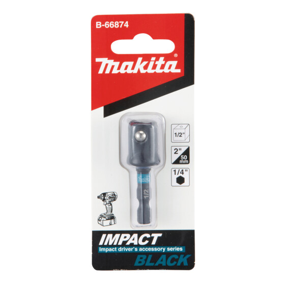 Makita Adapter von 1/4" 6KT auf 1/2" 4KT 1/2"-Vierkant 50 mm 1 Stück B-66874