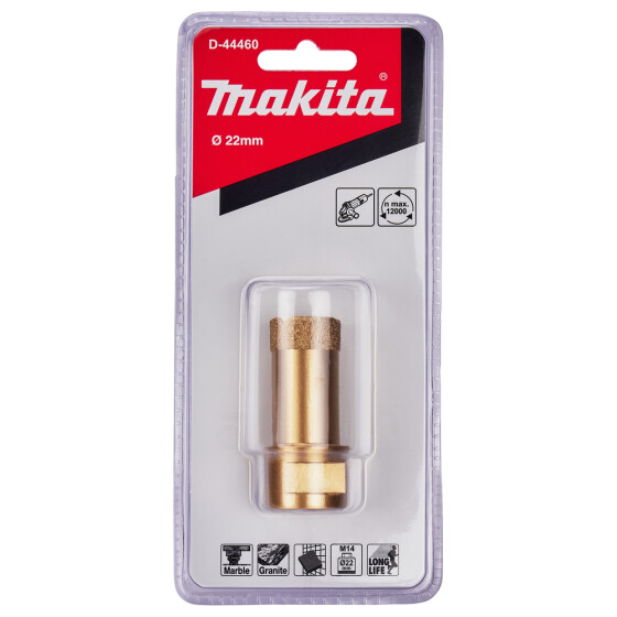 Makita Diamant-Hohlbohrkrone 22 mm Ø 22 mm M14 Trockenbohren D-44460