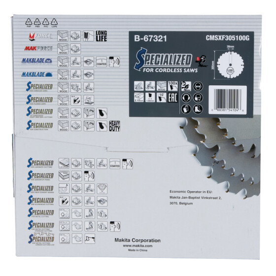 Makita Sägeblatt 305x2,15x30, 100Z EFFICUT Holz B-67321