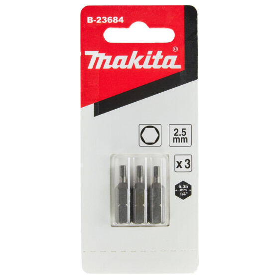 Makita Bit 6-kant H2.5 Standard H2.5 25 mm 3 Stück B-23684