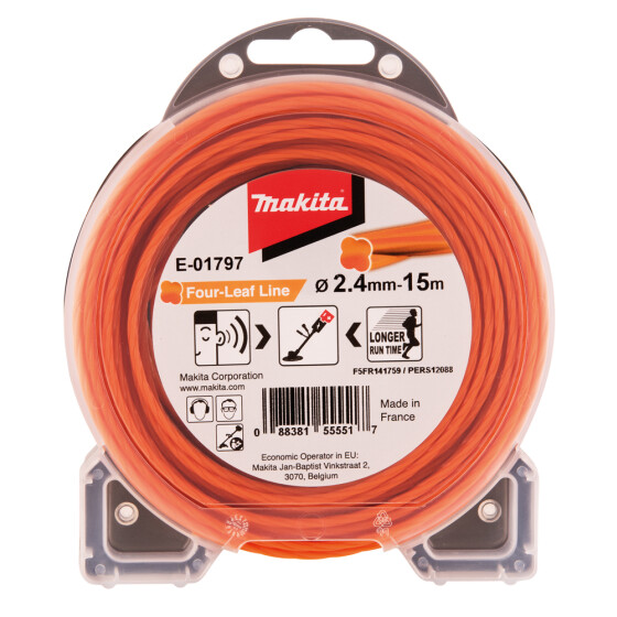 Makita Mähfaden Four-Leaf 2,4 mm 15 m orange E-01797