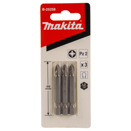 Makita Bit PZ2 Standard PZ2 50 mm 3 Stück B-25258