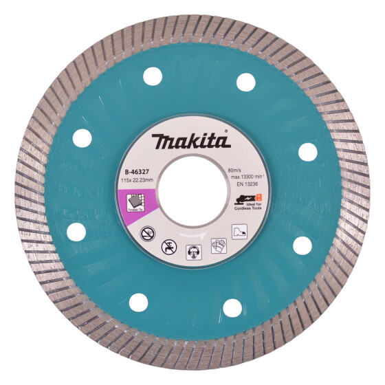 Makita Diamanttrennscheibe Wave 115mm Ø 115 mm 1,4 mm Schnittstärke Trocken Keramikfliesen B-46327