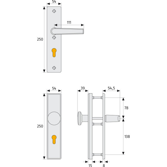 ABUS Schutzbeschlag Wechselgarnitur KLS 114 F1 21032 B-Ware