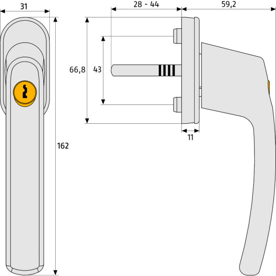 ABUS abschließbarer Fenstergriff FG 200 S 44258