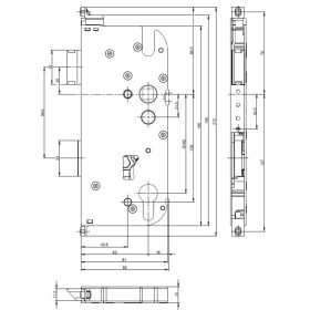 GU Schlosskasten-Set SECURY 65/92/10/GD-Zn