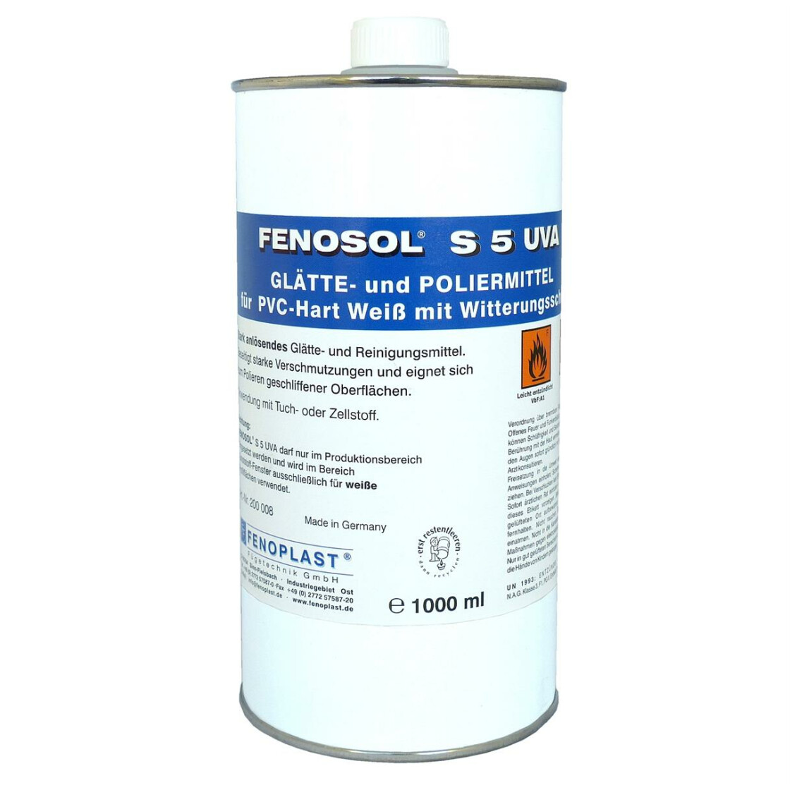 Fenosol S5 UVA PVC-Reiniger Kunststoffreiniger 1 Liter stark anlösend -  günstig online kaufen - Lieferzeit sofort ab Lager -  -  Fensterbeschläge und Fensterersatzte, 12,90 €