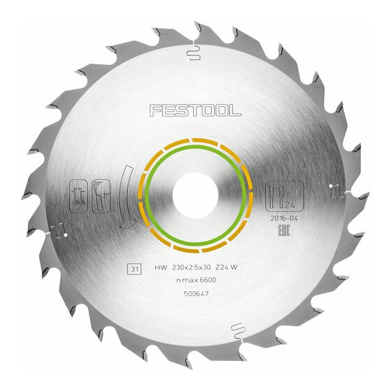 Festool Kreissägeblatt WOOD STANDARD HW 230x2,5x30 W24 500647