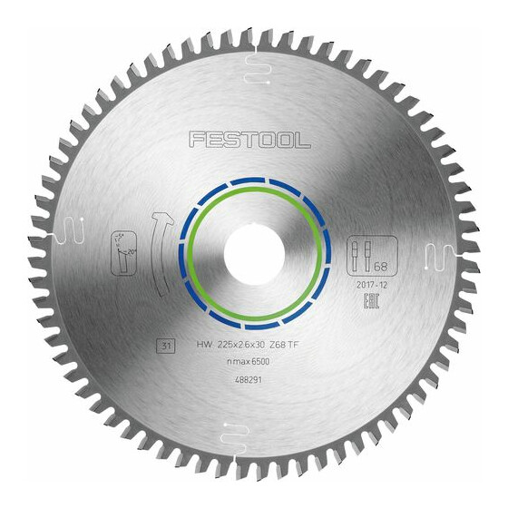 Festool Kreissägeblatt ALUMINIUM/PLASTICS HW 225x2,6x30 TF68 488291