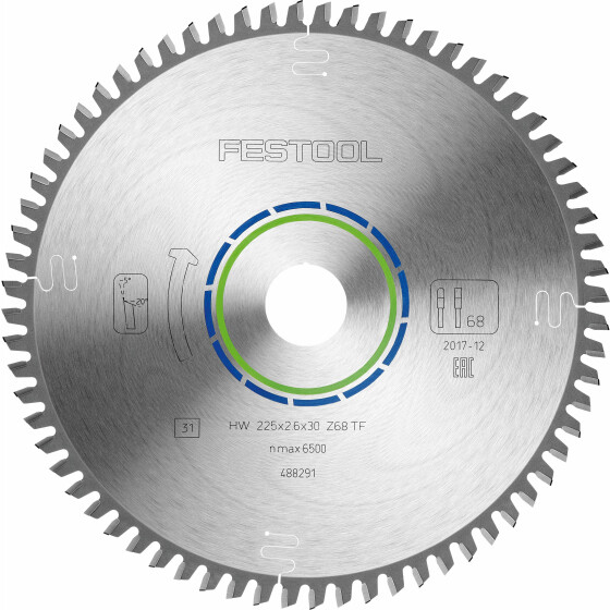 Festool Kreissägeblatt ALUMINIUM/PLASTICS HW 225x2,6x30 TF68 488291