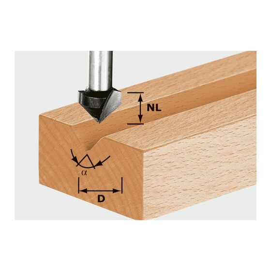 Festool V-Nutfräser HS S8 D11/9,5/60° 490997