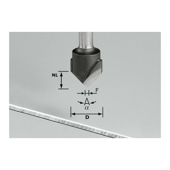 Festool V-Nutfräser HW S8 D18-90°/Alu