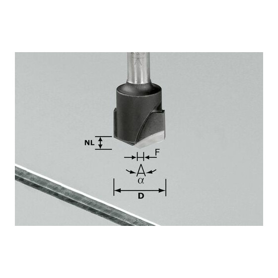 Festool V-Nutfräser HW S8 D18-135°/Alu