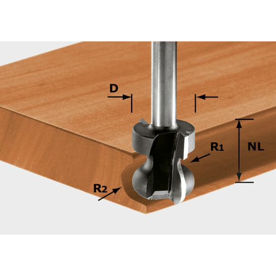 Festool Griffleistenfräser HW S8 D22/16/R2,5+6 491140